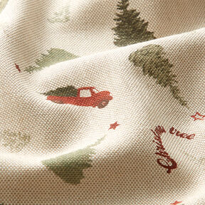 Tissu de décoration Semi-panama Christmas Tree – anémone/kaki clair, 