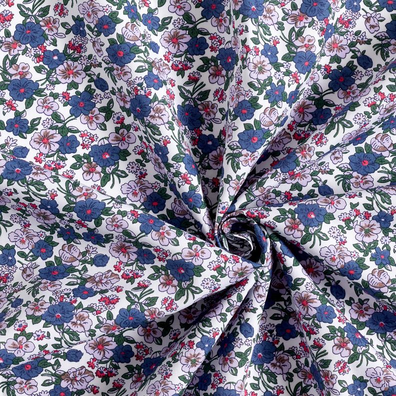 Tissu pour chemisier Petits bouquets de fleurs – blanc/lilas,  image number 3