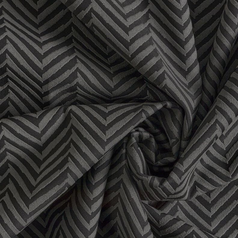 Tissu pour veste à chevrons impression à la pâte – gris/noir,  image number 3