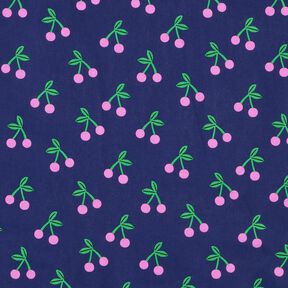 Coton enduit jolies cerises – bleu marine, 