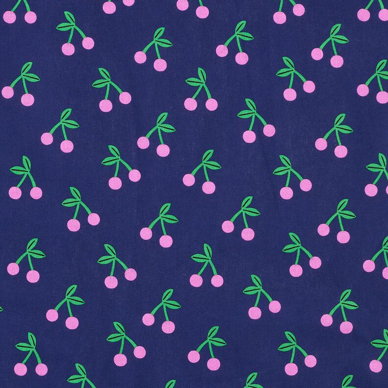 Coton enduit jolies cerises – bleu marine,  image number 1