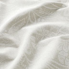 Tissu de décoration Semi-panama Paisley fleuri – nature/blanc, 