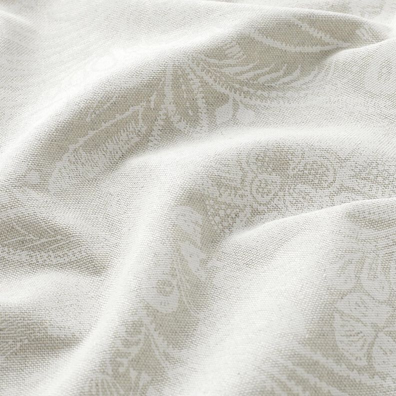 Tissu de décoration Semi-panama Paisley fleuri – nature/blanc,  image number 2