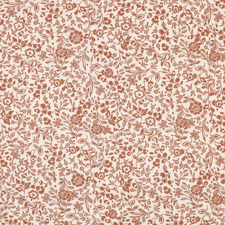 Tissu double gaze de coton Fleurs bicolores  | Poppy Fabrics – beige clair/caramel,  image number 1