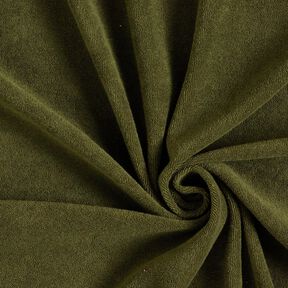 Tissu éponge Stretch Uni – olive foncé, 