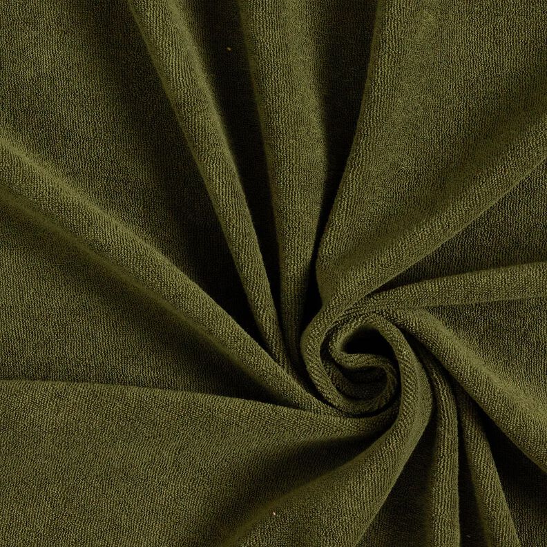 Tissu éponge Stretch Uni – olive foncé, image number 1