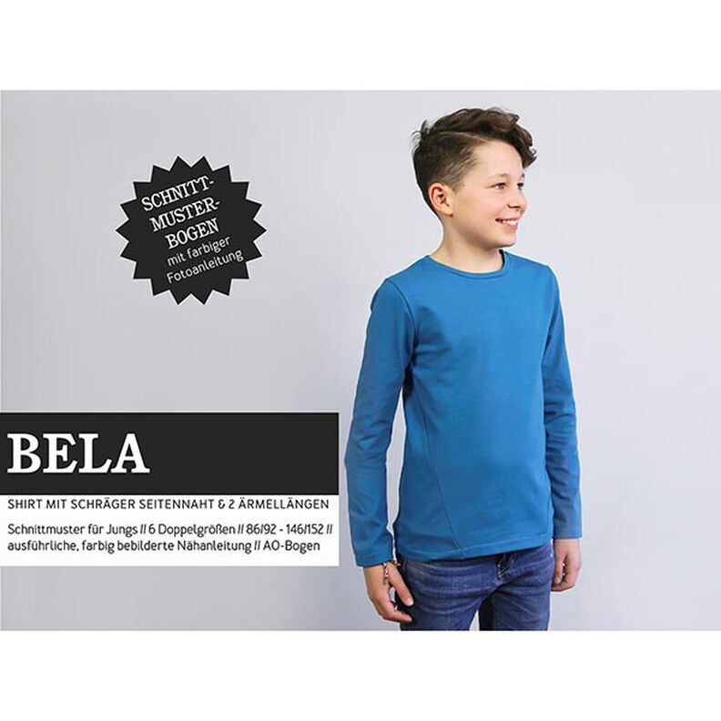 Chemise sport avec couture latérale en biais BELA | Patron prêt à découper | 86-152,  image number 1