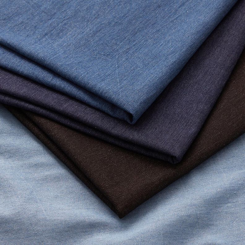 Denim léger extensible recyclé – bleu marine,  image number 5