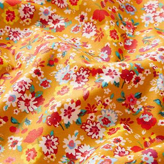 Coton enduit Jolies petites fleurs – jaune curry, 