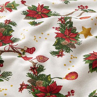 Tissu de décoration Canvas Étoile de Noël – nature/vert, 