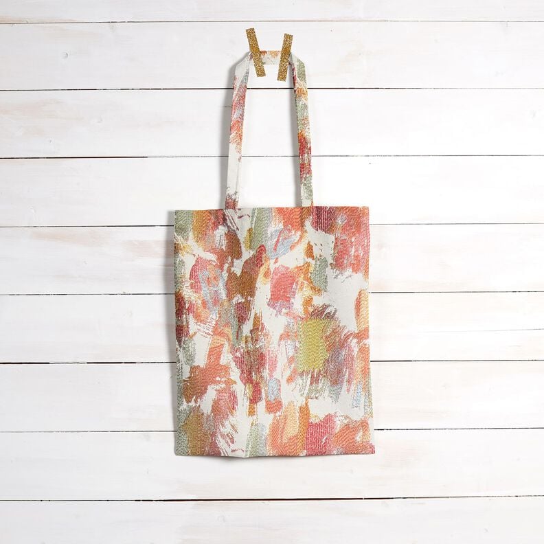 Tissu de décoration Gobelin art abstrait – beige clair/myrtille,  image number 6