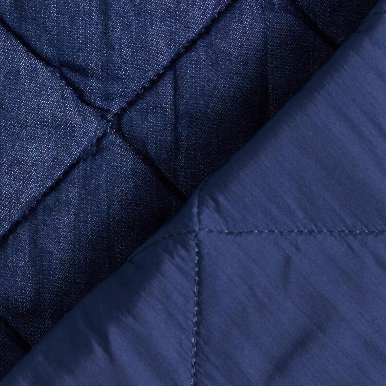 Jeans Tissu matelassé Losanges – bleu nuit, image number 4