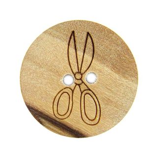 Bouton bois Ciseaux, 