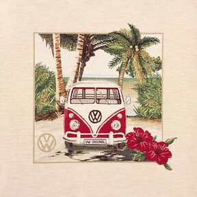Tissu de décoration Gobelin VW Bulli – nature/rouge, 