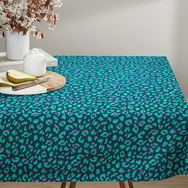 Coton enduit motif léopard abstrait | Poppy Fabrics – pétrole/lilas, image number 6