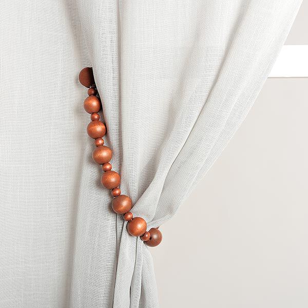Embrasse magnétique en boules de bois [51cm] – blanc,  image number 2