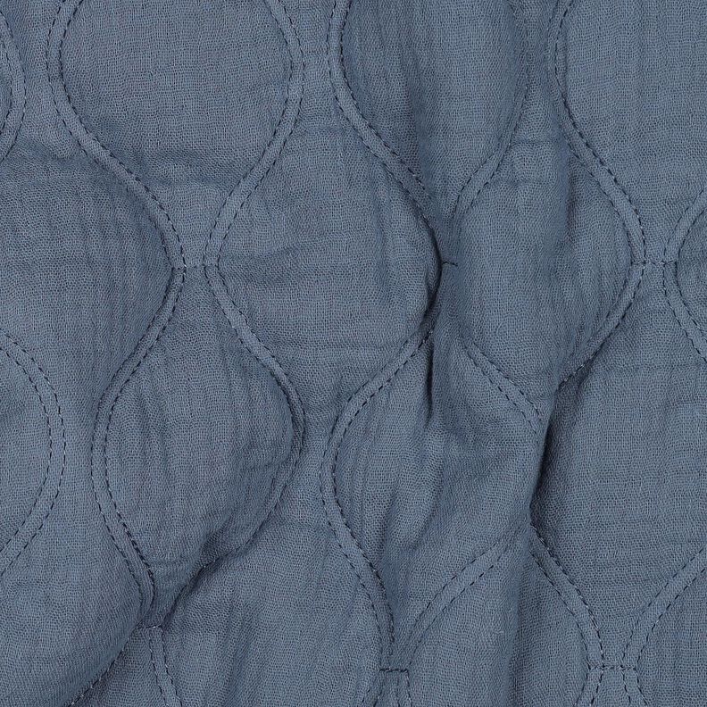 Tissu matelassé Tissu gaze de coton Vagues – gris bleu, image number 2