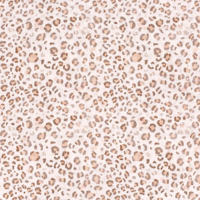 Tissu double gaze de coton Motif léopard aquarelle Impression numérique – ivoire,  image number 1