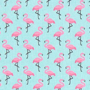 Coton enduit Flamant rose – bleu clair, 