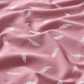 Jersey coton Plumes – vieux rose, 