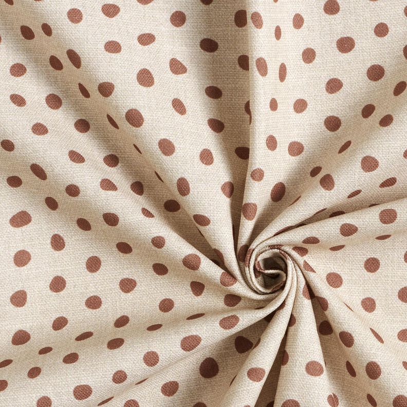 Tissu de décoration Semi-panama points éparpillés – marron clair/noix de cajou,  image number 3