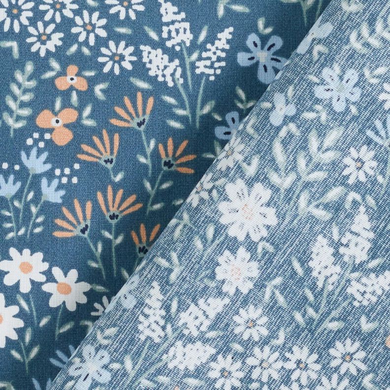 Coton enduit Prairie fleurie multicolore – jean bleu clair/bleu clair,  image number 5