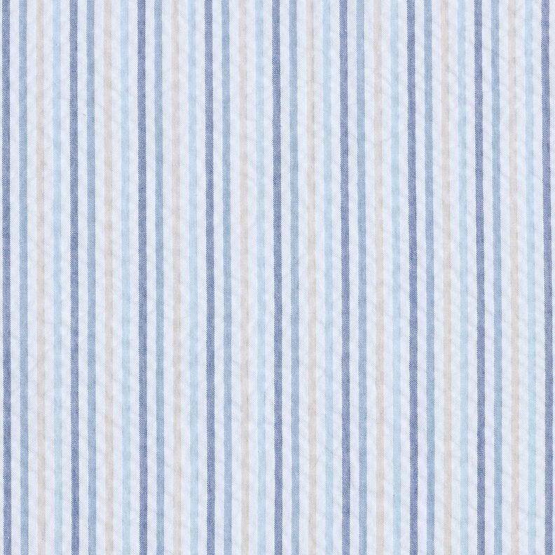 Seersucker Coton Mélange de rayures – bleu/blanc,  image number 1