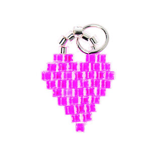 Pendentif Brick Stitch Heart [11 mm  x 16 mm] | Rico Design – rose vif, 