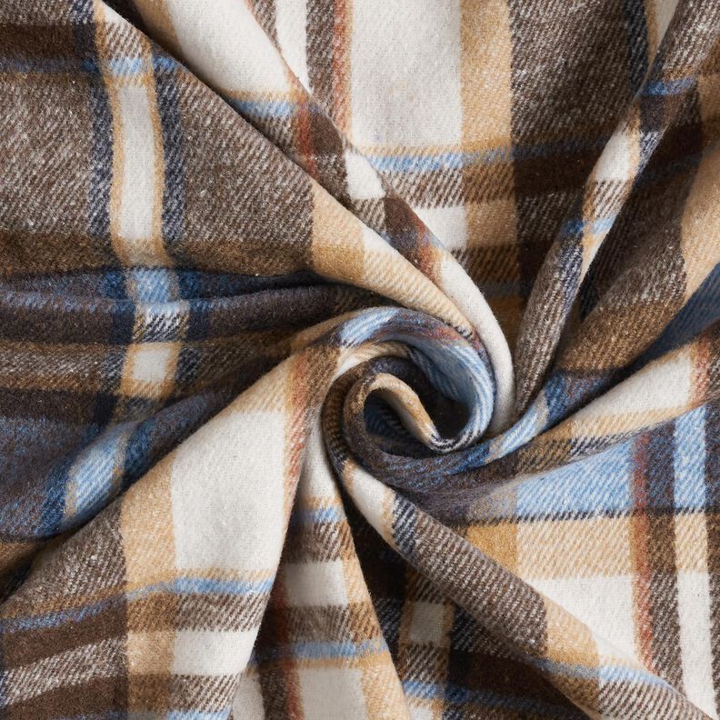 Flanelle pour manteau à carreaux | Katia Fabrics – bleu roi/marron noir, image number 3