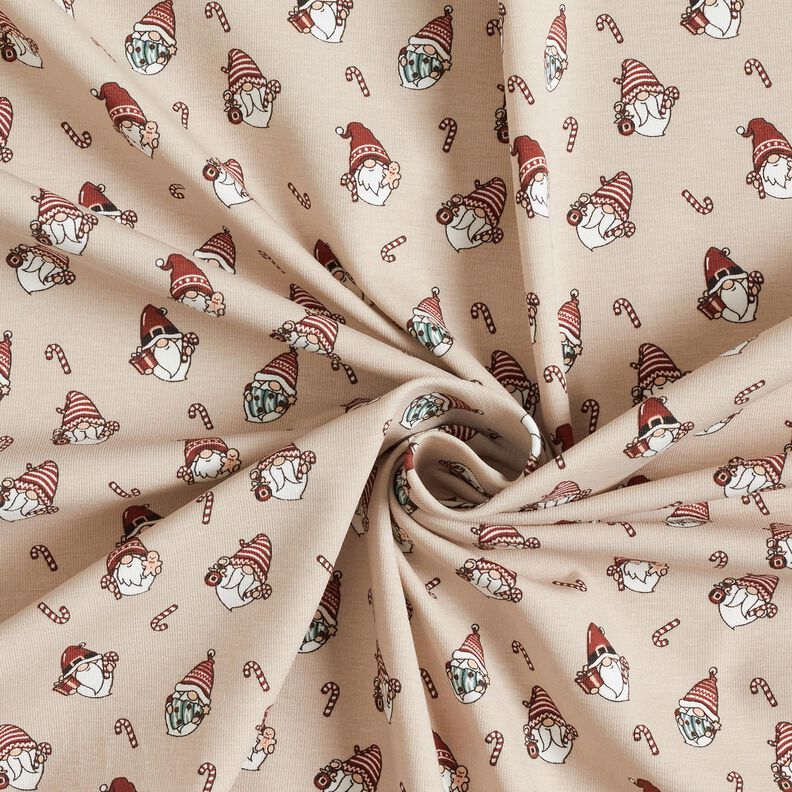 Jersey coton Têtes de lutins – amande, image number 3