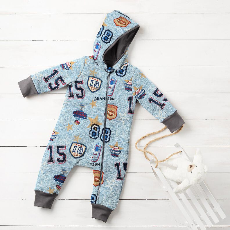 Polaire alpin Veste collage – bleu clair/gris, image number 6