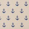 Tissu de décoration Semi-panama Ancres – bleu marine/nature,  thumbnail number 1