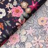 Popeline coton bouquets de fleurs – bleu noir/pourpre,  thumbnail number 4