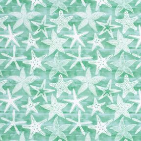 Tissus pour maillot de bain UPF50 Étoiles de mer – eucalyptus/blanc, 