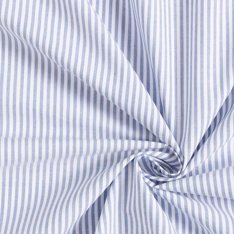 Popeline coton Rayures, teints en fil – bleu jean/blanc,  image number 5
