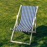 Extérieur Tissu pour chaise longue Rayures verticales 44 cm – bleu roi/blanc,  thumbnail number 4