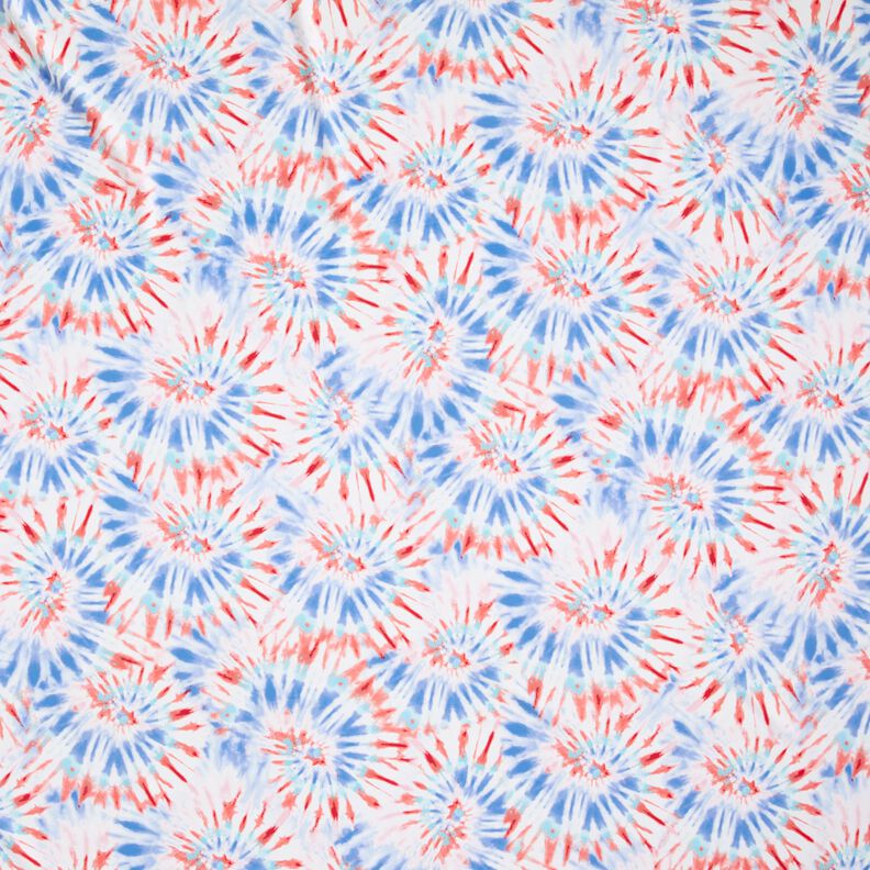 Tissus pour maillot de bain Batik mandala – blanc/chili,  image number 1