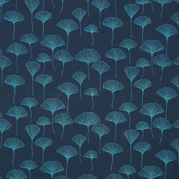 Jersey coton Feuilles de ginkgo – bleu marine,  image number 1