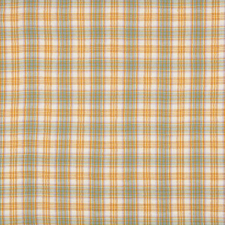 Tissu double gaze de coton Carreau | Poppy Fabrics – jaune curry/sauge,  image number 1
