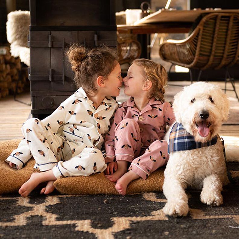 Flanelle coton Têtes de chiens | by Poppy – vieux rose,  image number 6