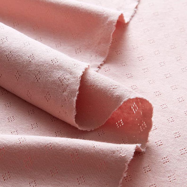 Jersey finement tricoté à motif ajouré – vieux rose,  image number 4