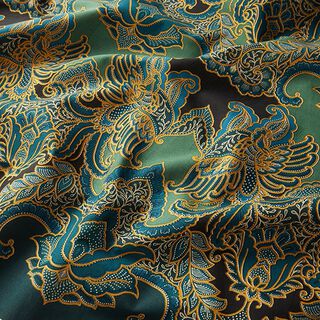 Tissu en coton somptueux motif cachemire – vert/pétrole, 