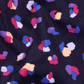 Velours milleraies taches léopard colorées | Poppy Fabrics – bleu marine, 
