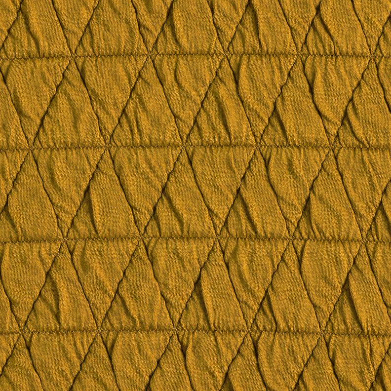 Jersey matelassé à losanges – jaune olive,  image number 1