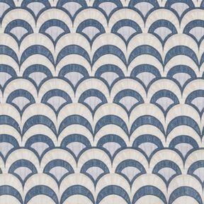 Tissu en coton Popeline arcs élégants – gris bleu/taupe clair,  Tissu en coton Popeline arcs élégants – gris bleu/taupe clair,