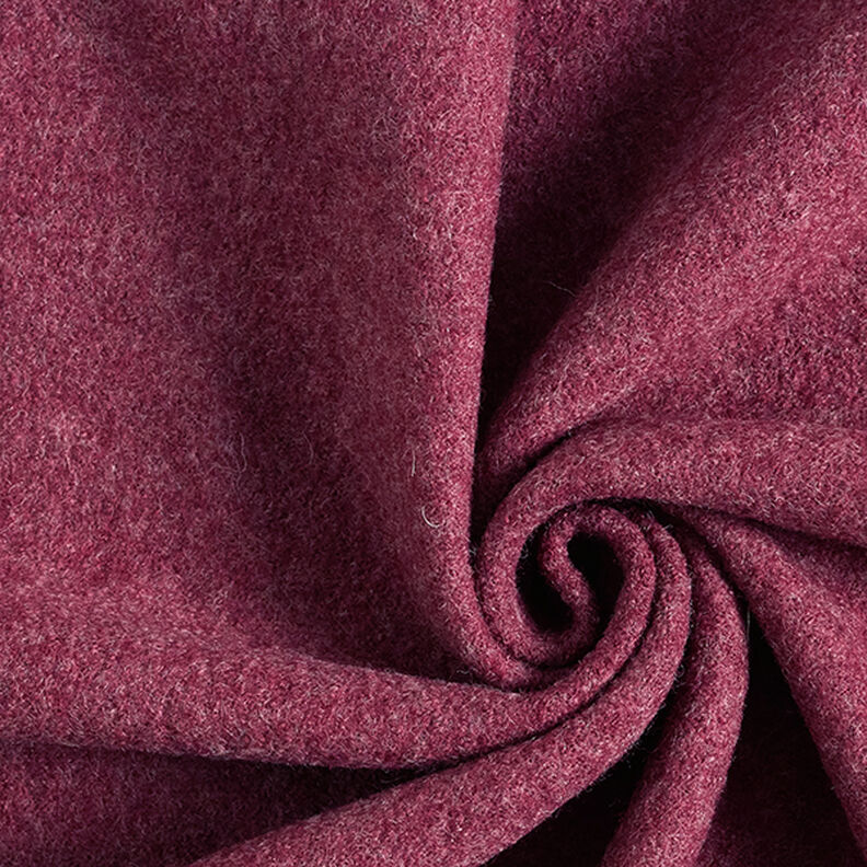Loden de laine foulé Chiné – rouge bordeaux,  image number 1