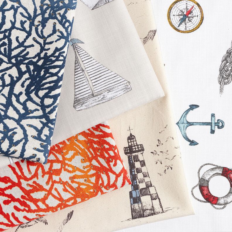 Tissu de décoration Panama Petit bateau – nature/bleu clair,  image number 5