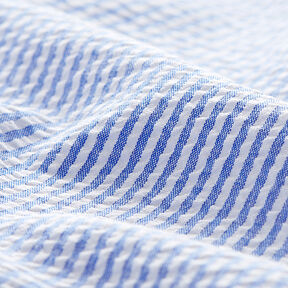 Seersucker Mélange coton à rayures – bleu roi/écru, 