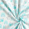 Popeline coton Roses et arcs-en-ciel – blanc/turquoise clair,  thumbnail number 3