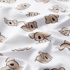 GOTS Jersey coton Koala | Poppy Fabrics – blanc/amande, 